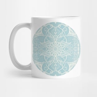 Floral Pattern in Duck Egg Blue & Cream Mug